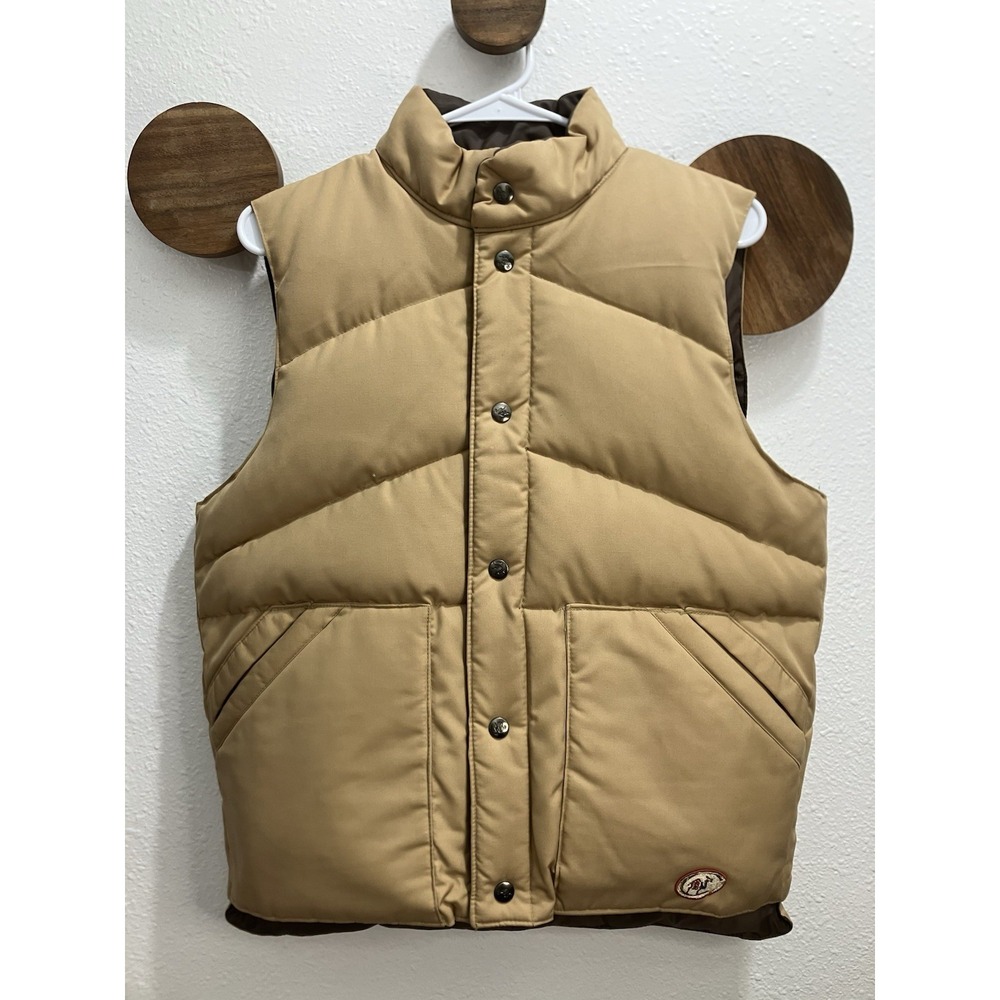 CAMEL Vest Camel/Brown Reversible Northern Goose Down‎ Puffer Size Small